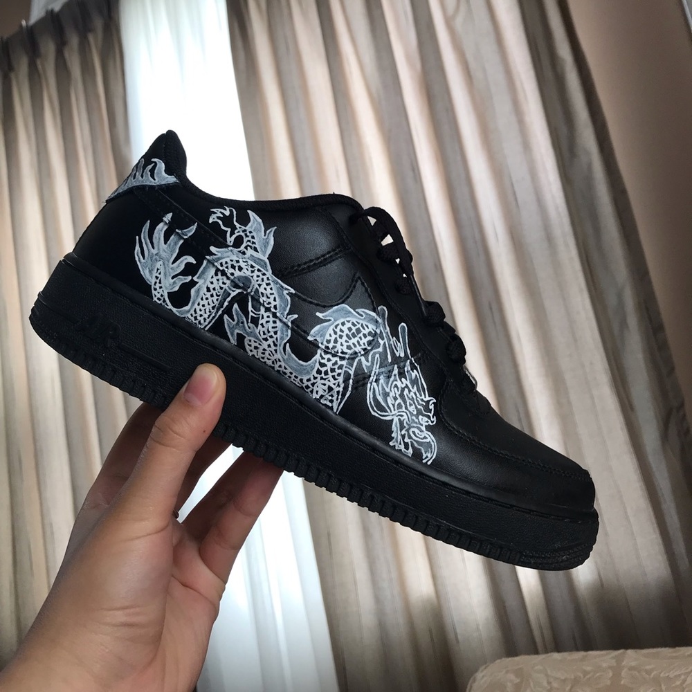 Custom Black Dragon Air Force 1s